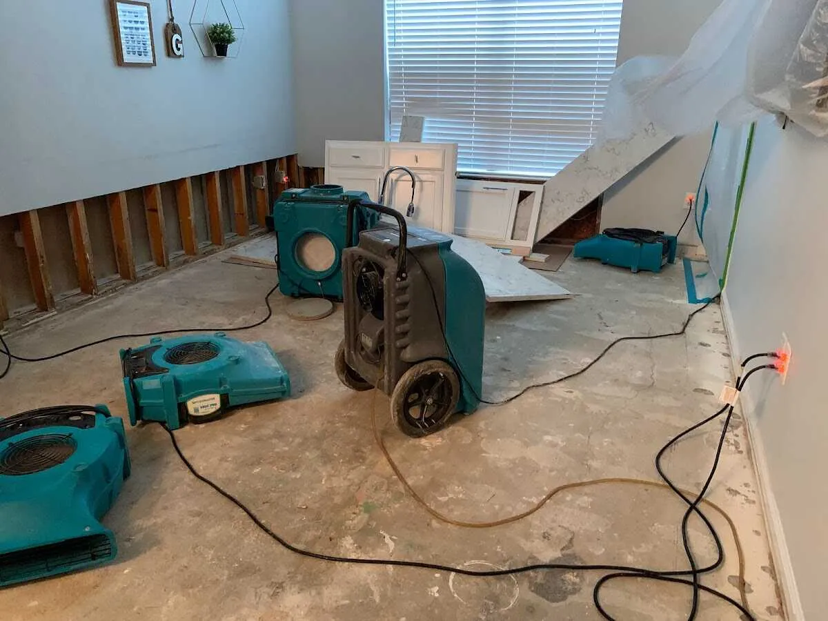 Dehumidifier in flood-cut room for Water Extraction & Removal in Redford